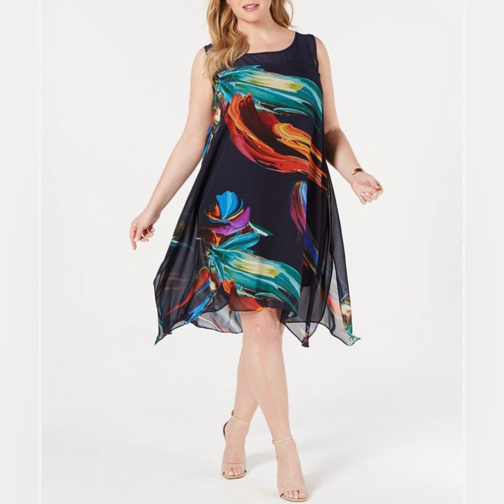 Robbie Bee Printed Shift Dress/ Beach cover up. Size 10